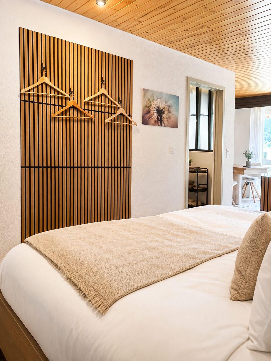 Penderie et rangements du studio à Loèche-les-Bains